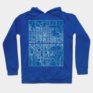 Addis Ababa, Ethiopia City Map Typography - Blueprint Hoodie